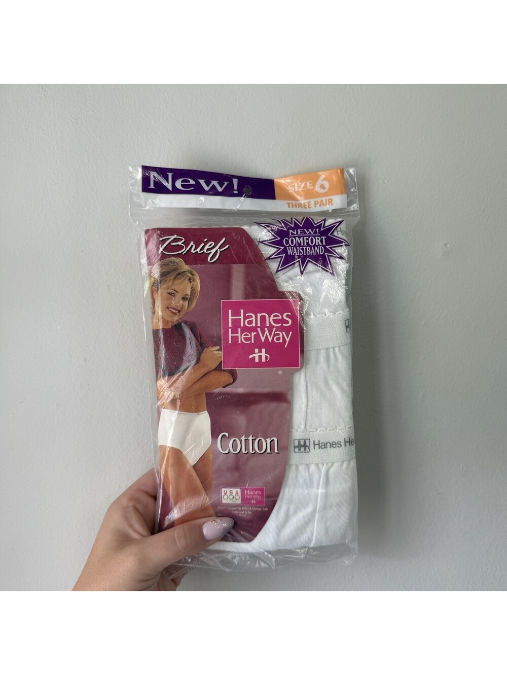1995 Hanes Her Way Cotton Briefs Size 6 NOS 3-Pack